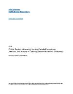 Critical factors influencing nursing faculty perceptions, attitudes, and actions in deterring student academic dishonesty